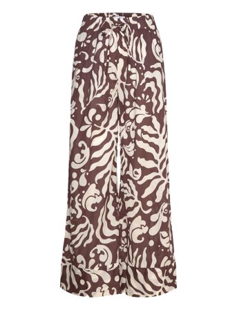 Printed Cotton Trousers Brown Mango