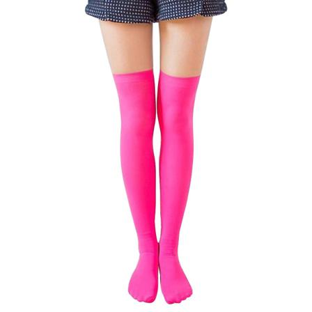 Solid Stretch Akryl Strumpor Rose Red S