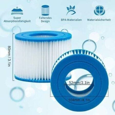 4-pakning Type H Filterpatroner for Intex Bassengpumper, Kompatibel med Intex 28601/28602