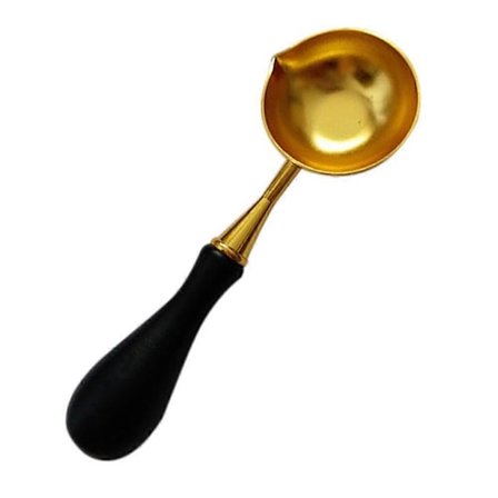 Vintage Svart Håndtak Seglvoks Skje Tradisjonell Spesiell Praktisk Voks Segl Spesifiserte Skjeer Ildmaling Skje