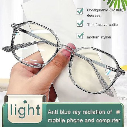 Blålysbriller for barn, gutter og jenter - Lesebriller, dataspillbriller