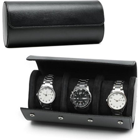 Ur-rulle til 1/2/3 ure, Vintage ur-rulle til mænd, Ur-displaykasse, Bærbar ur-opbevaringsboks Læder ur-boks til rejser
