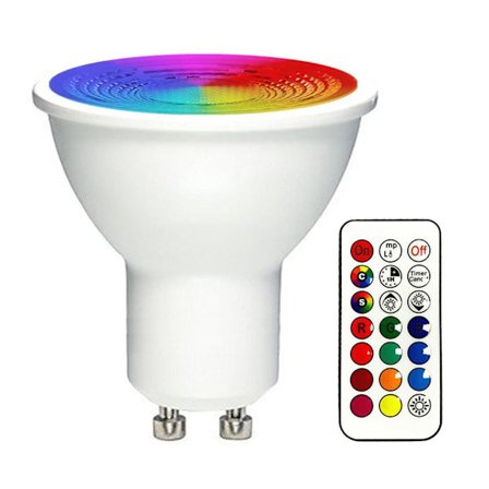RGBW GU10 LED Farveskiftende Spot Light 3W RGB Pære med Fjernbetjening Timer Funktion til Fest Scene Bar