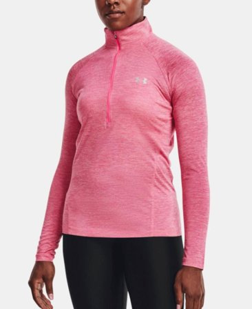 Under Armour Tech 1/2 Zip - Twist Wmn Retro Pink/Metallic Silver