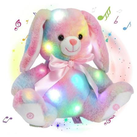 Glow Guards Rainbow Musical Light Up Stuffed Bunny Led Singing Rabbit Plush Toy Med Vuggeviser Fødselsdagsgaver Til Småbørn Børn[HK] Musical