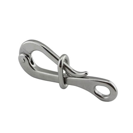 Pakke med 10 pelikankroker med øye og hurtigutløser, 316 rustfritt stål, 100 mm krankrok for seilbåt yacht tilbehør 4 tommer [DB]