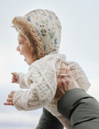 Elodie Details Winter Bonnet - Fairytale Forest 0-3M - Green - 0-3MONTHS