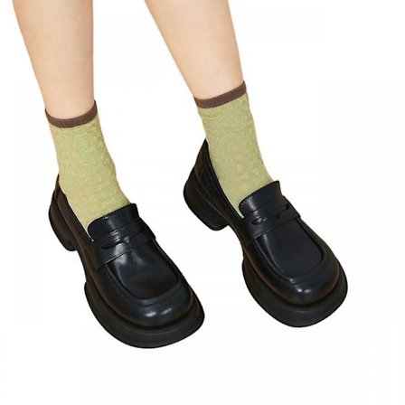 Dame Oxford-sko vår høst casual plattformsko svart lær loafersko.37.