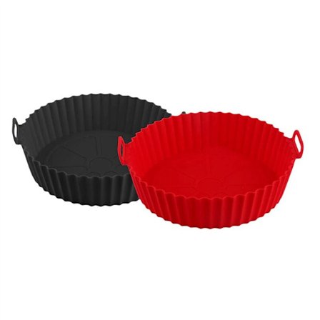 Silikonikulhoja Airfryeriin, 8 tuuman silikoninen Airfryer-kori, uudelleenkäytettävä silikoninen Airfryer-vuoraus 3,6-6,8 QT Airfryeriin