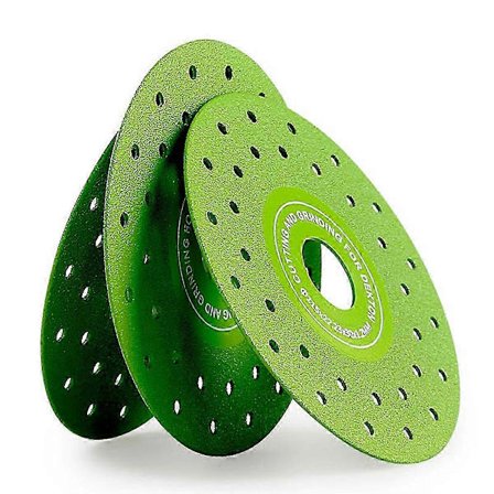 3 KPL 115 MM Tyhjiöjuotettu Erittäin Ohut Monihuokoinen Litteä Hiomalevy Laikka Posliini Keraamisten Laattojen Timanttisahaterälle--Vihreä