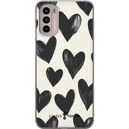 Kompatibelt Mobildeksel til Motorola Motorola Moto G41 Cactus and Friends - Bold Black Love Pattern