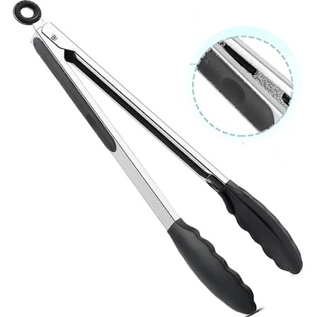 Kökstänger för matlagning, silikoniska icke-klibbiga tänger för Air Fryer, salladstänger pastatänger