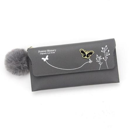 Plånbok Mobilplånbok Plånboks Kortplånbok Dam Pu Läder R507 Grå