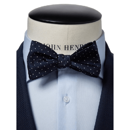 John Henric Bow Tie Dot Self Tied Kostymtillbehör Herr Blå ONESIZE