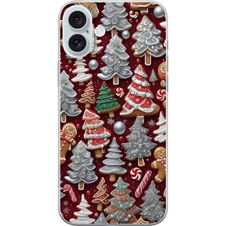 Kompatibelt Mobilskal till Apple Apple iPhone 16 Plus Jul kakor pepparkakor granar polkagrisar pepparkakor jul motiv helgdag konst