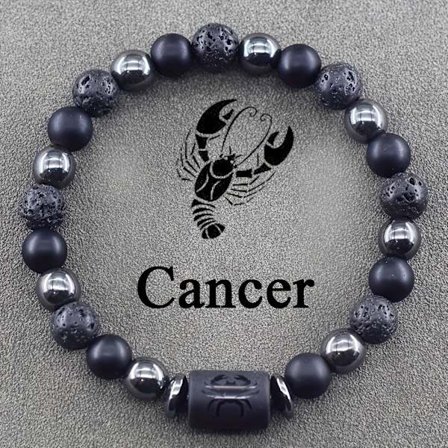 1 stk. Naturlig Sten Perle Zodiac Armbånd 12 Astrologiske Tegn
