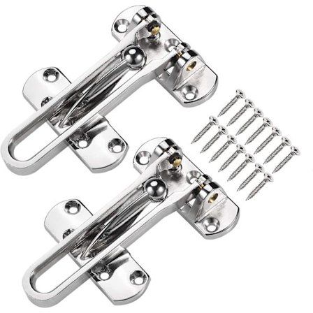 2 Pakker Svingstang Dørbegrænser i Rustfrit Stål, Sikkerhedsdørkæde Begrænser, Dørkæde Lås