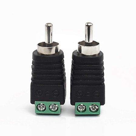 2 st RCA-kabel Ljudadapter Hankontakt till AV Skruvterminal Ljud Video Högtalarkabel Anslutningsadapter