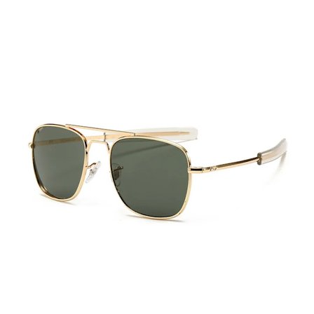 Aviator rektangel ao logo solglasögon dam herr 2022 uv400 lyxmärke designer glaslins oculos de sol masculino uv skydd