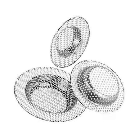 Vaskfilter i rustfrit stål, køkkenredskaber, gulvafløbssi til badeværelse, hårfanger til brusebad Sølv