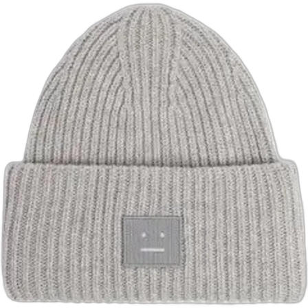 Grå ribbstickad mössa från Acne Studios