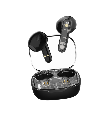 STREETZ T150 TWS earphones, Transparent, Black