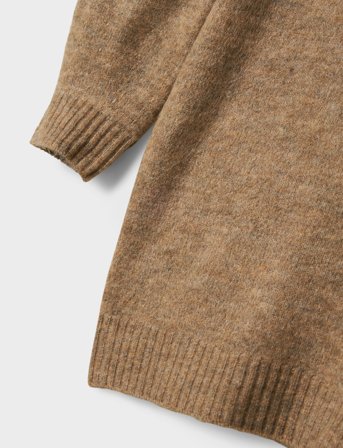 LMTD Nlflodet Ls Short Knit Dress - Brown - 170