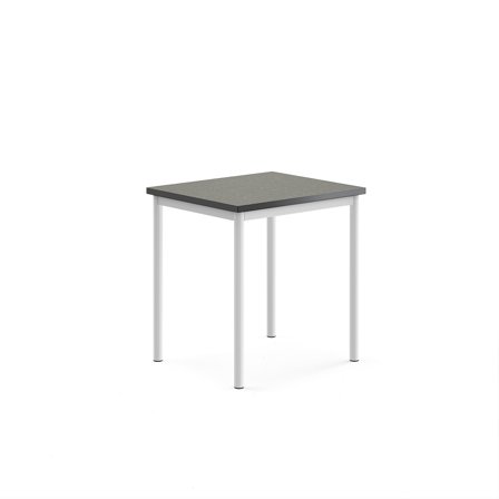 Tisch SONITUS, 700x600x720 mm, Linoleum dunkelgrau, weiß