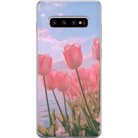 Mobilskal till Samsung Galaxy S10+ med Rosa Tulpaner