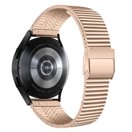 Urrem med dobbelt spænde i rustfrit stål til Samsung Galaxy Watch - Lyserød Guld Pink