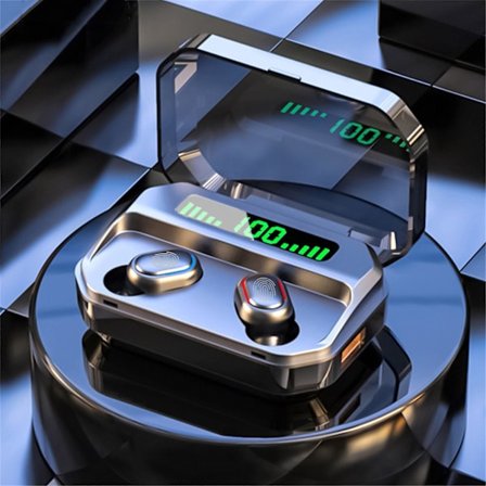 Digital Display Touch-Control Trådlösa Bluetooth-hörlurar TWS-hörlurar Öronsnäckor Headset 1200mAh Laddningsfack Lång Uthållighet Av 3 Dagars Spela-