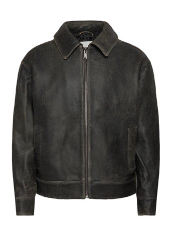 Wwjacob Leather Jacket Black WOOD WOOD