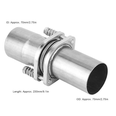 Udstødningsflange Reparationsrør Kit M/ Fjederbolt Hurtig Reparation Universal 70mm ID Til 70mm OD