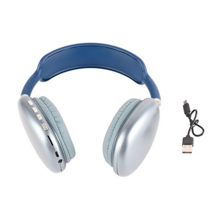 Bluetooth-hovedtelefoner med støjreduktion, klar lydkvalitet og kraftig bas - trådløse hovedtelefoner til computer, pc, blå