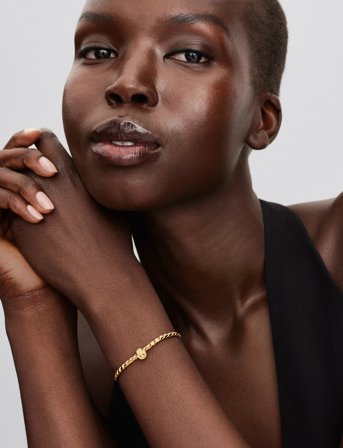 Pandora Textured Hamsa Hand 14K Gold-Plated Mini Charm - Gold - ONE SIZE