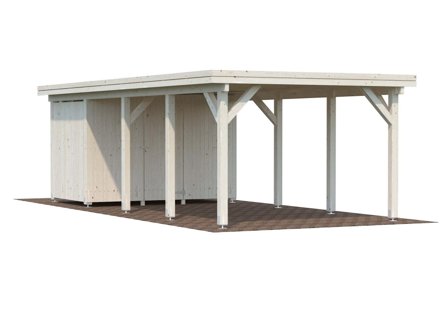 Palmako Karl Carport 27,4 m²/inv. 23,1 m², impr. natur, Stugor & förråd