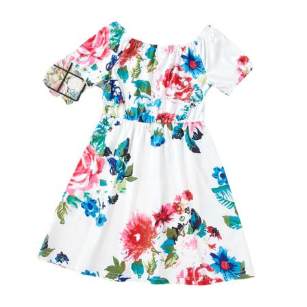 Flickor Klänning Summer Tee Blommönster Beach Girl Bohemia Prince