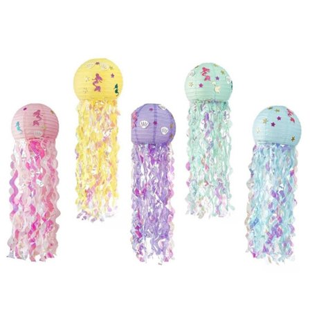 5-pakk maneter papirlykter Havfrue papirlykter maneter