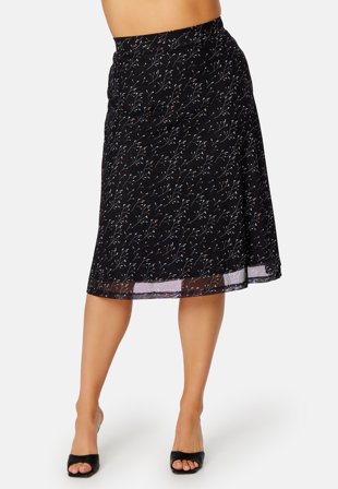 Happy Holly Serina mesh skirt Black / Floral Klær