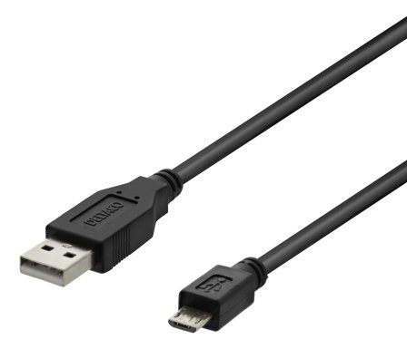 Deltaco USB 2.0 cable Type A ma - Type Micro B ma, 5-pin, 1m, black