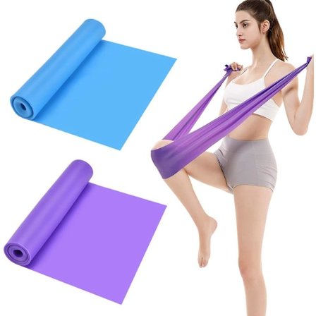 2 stk. 1,5 m motstandsøvelse gummibånd, unisex elastiske strikk perfekt for pilates, yoga, rehabilitering, tøying, ballett, treningsstudio, 