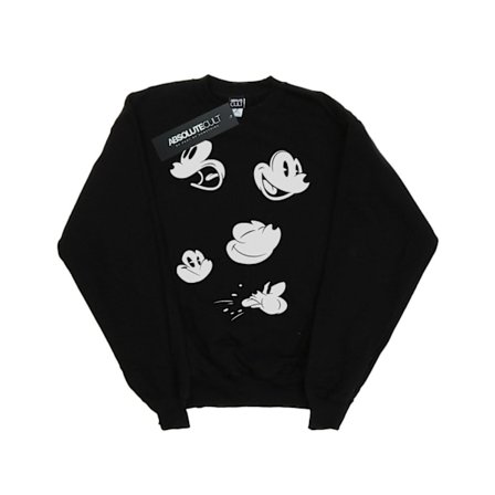 Disney Girls Mickey Mouse Faces Sweatshirt 5-6 år Svart