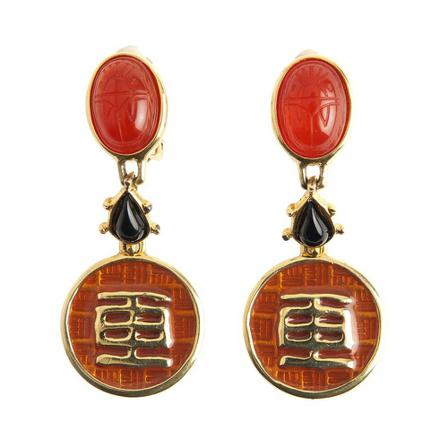 Givenchy Pre-owned Oriental earrings Gul, Dame Vintage Smykker, Størrelse: ONE Size