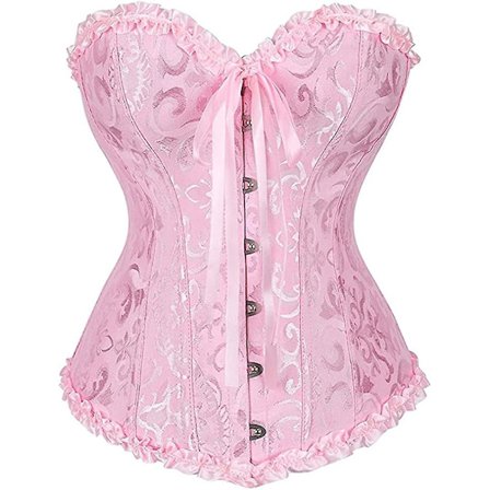 Szivyshi Kvinders Overbust Sweetheart Snøre Plastikknogler Korset Bustier Top -ge