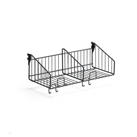 Ekstra hattehylde med kroge til garderobereol TRÅD, 600 mm, mørkegrå