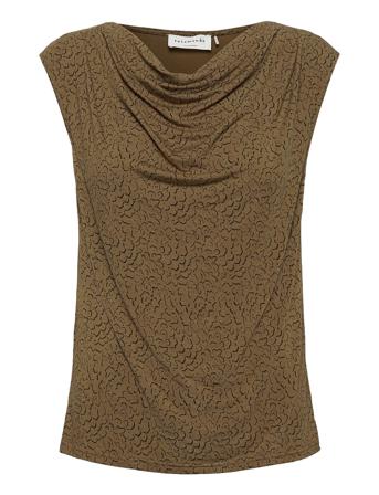 Viscose T-Shirt Bluse Ærmeløs Grøn Rosemunde