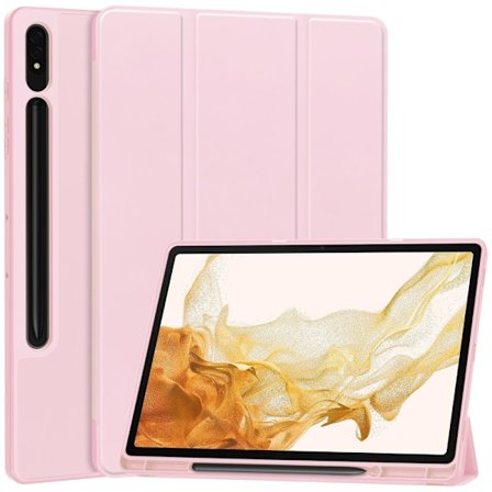 Samsung Galaxy Tab S10 Plus Fodral Tri-Fold Med Pen-hållare Rosa