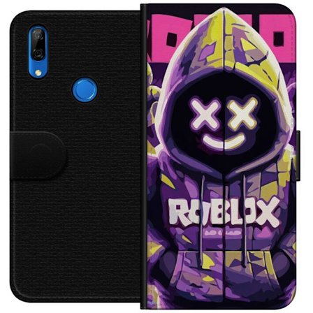 Kompatibel Tegnebogsetui til Huawei Huawei P Smart Z Farverig Roblox-inspireret hættekarakter med neonfarver og maske, digital spilleillustration per