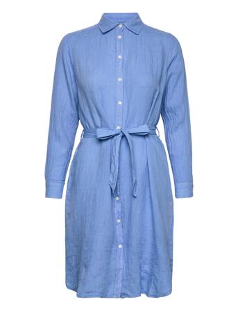 Isa Linen Shirt Dress Dresses Summer Dresses Blå Lexington Clothing*Betinget Tilbud