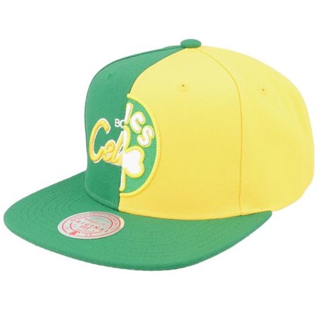 Mitchell & Ness - NBA Grön snapback Keps - Boston Celtics Split Crown Green/Yellow Snapback @ Hatstore